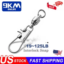 9KM 20Pcs Ball Bearing Swivels with Interlock Snap Saltwater Fishing Accessories