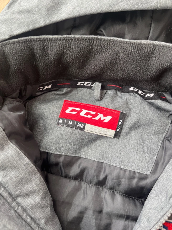 CCM Hockey Invierno Sudadera con Capucha Cremallera Completa Chaqueta-Gris Talla Juvenil Mediana Gris con Cremallera Foto 4 de 4