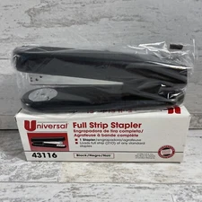 Vintage 1996 Universal Full Strip Black Stapler 43116 BRAND NEW in Plastic.