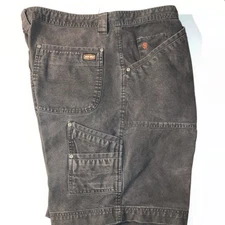 JESSE JAMES WORKWEAR Carpenter Shorts Mens 40x10.5 Charcoal Washed Duck Canvas