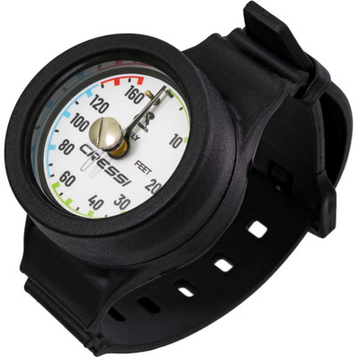 Cressi Wrist Band Depth Gauge with Rubber Housing for Scuba Diving (KC1760130)