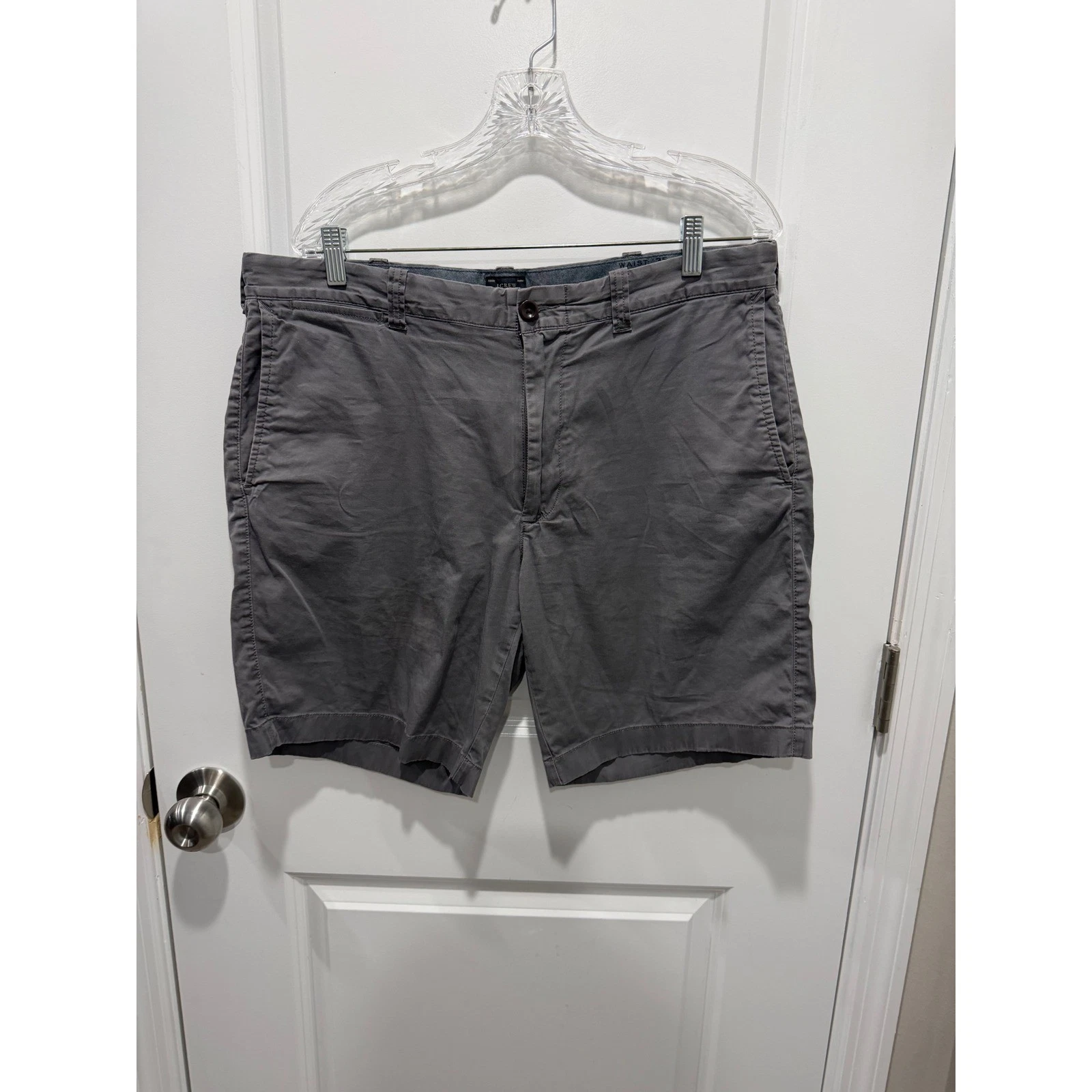 J.Crew Mens Chino Shorts Stretch Cotton Grey 35