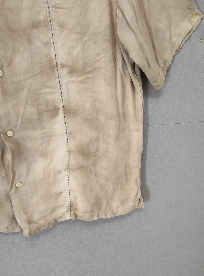 Camisa Axcess Para Hombre Extra Grande Tostada 100% Seda Manga Corta Abotonada Campamento Informal Foto 4 de 4