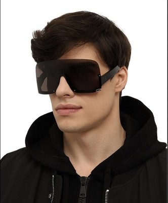 GUCCI GG1631S Sunglasses Big Shield Black Acetate Frame 99-115 Authentic