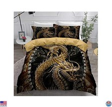 3D Chinese Dragon Print Bedding Set Duvet Cover with Pillowcase Twin/Queen
