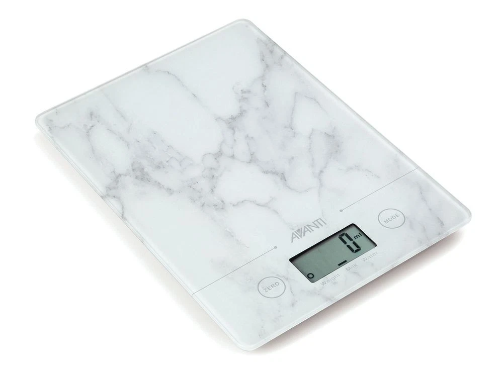Avanti Compact Digital Kitchen Scale (White Marble)