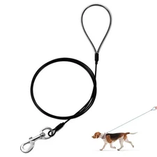 Mi Metty Chew Proof Dog Leash,6FT Metal Cable Lead,Heavy Duty Leash Made of C...