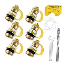 6PCS Fuel Gas Can Vent Caps, Metal Fuel Tank Replacement Vents Plug Kit with