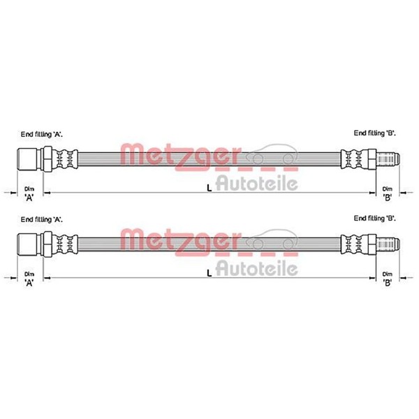 2X Metzger BremsschlÄUche Vorne Unten Beidseitig Passend FÜR CitroËN Jumper-image
