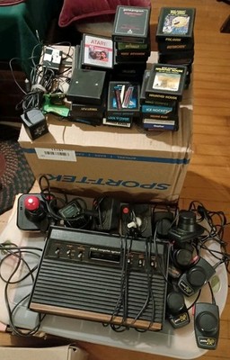 Atari 2600 Console Bundle with Controllers Cables and 30 Games Working All Inc