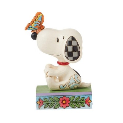 Jim Shore Peanuts Snoopy With Butterfly On His Nose Figurine 6016264