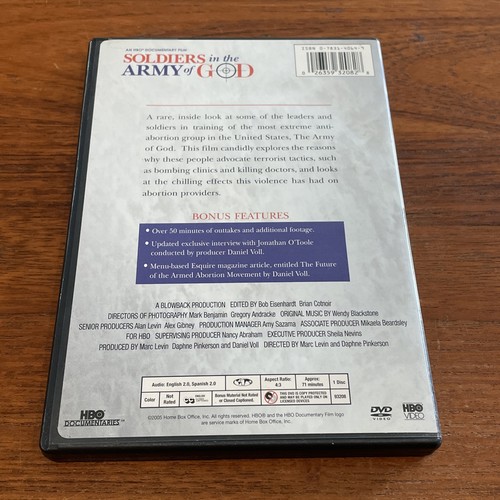 Soldiers in the Army of God (DVD, 2006) - Good - Buy 1, Get 2 50% Off - Imagen 2 de 2