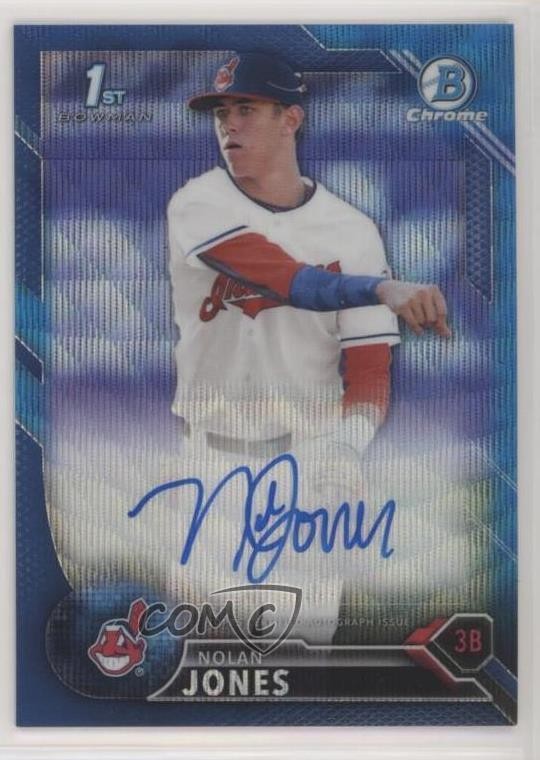 2016 Bowman Draft Chrome Pick Blue Wave Refractor 83/150 Nolan Jones Auto 0e3