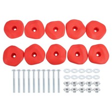 Rock Climbing Holds 10 Pcs Rock Wall with Single Hole for Playground Red-C