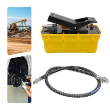 Air Hydraulic Jack Pump Rotary Lift Auto Body Frame Machines 1/4NPT+Air Hose USA