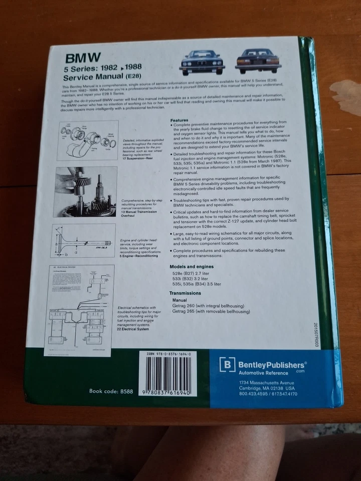 Manual de serviço BMW série 5 1982 a 1988 da Bentley Publishers - Imagem 3 de 4