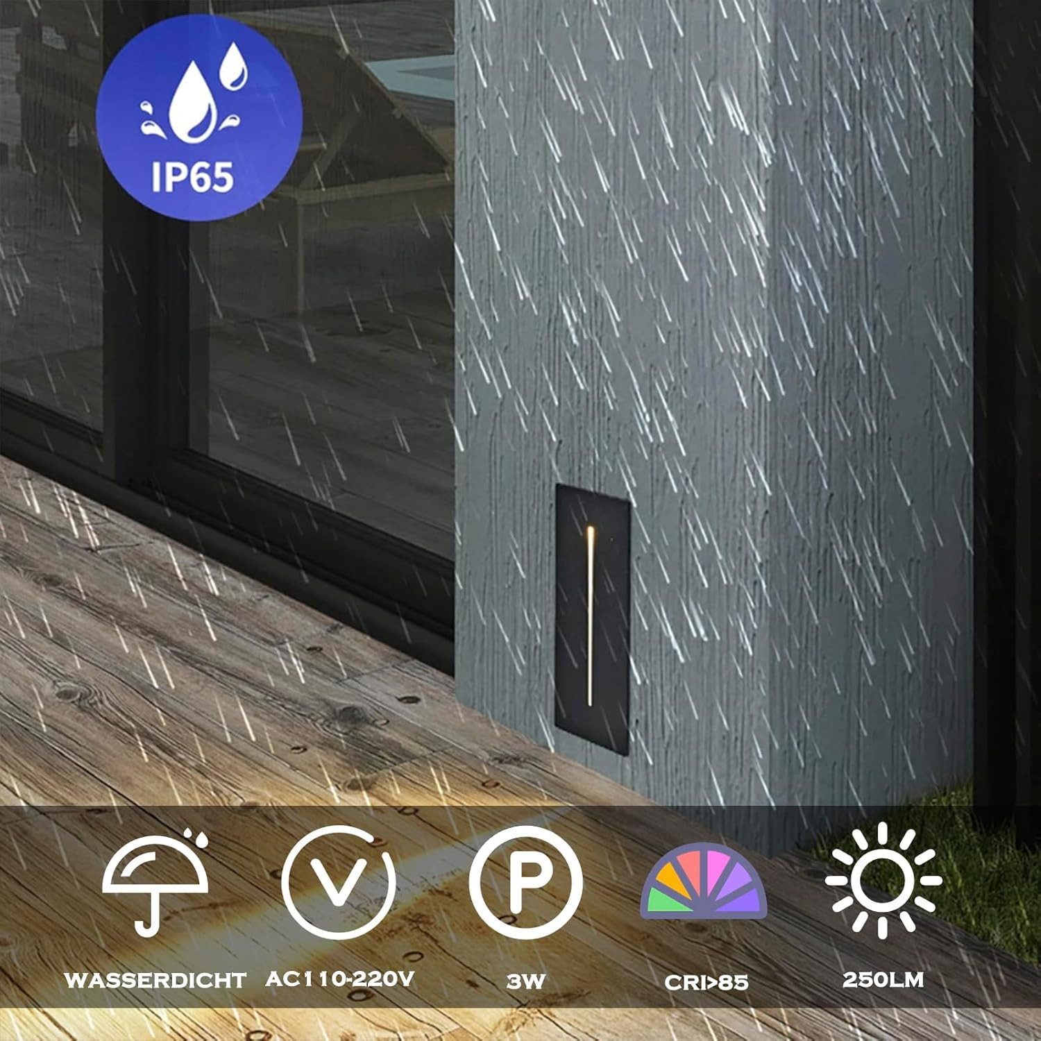Illuminazione LED Scale IP65: Coppia Applique Parete Design Essenziale - 2