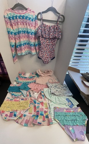 RuffleButts Girls Size 8 Swimsuit Bundle