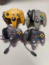 Lot of 4 Nintendo 64 N64 Controllers OEM Gray 2 Grape Purple + YoBo Untested