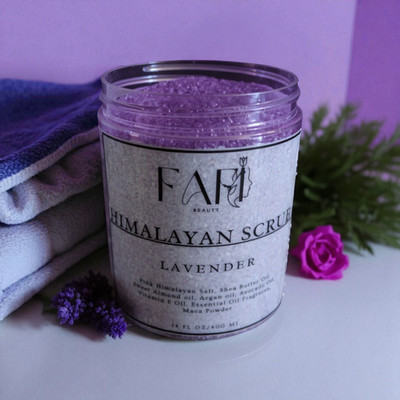 Pink Himalayan Salt Scrub - Lavendel 400g - Fafi Beauty 
