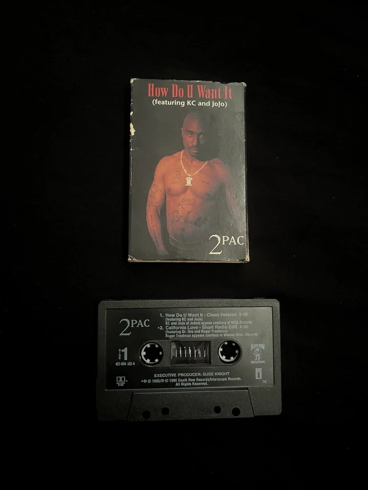 2Pac -California Love&How Do You Want It -Cassette Tape1996 Feat.KC Jojo Vintage - Image 2 of 3