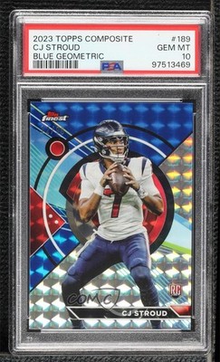 2023 Composite Blue Geometric Refractor 12/99 CJ Stroud PSA 10 Rookie RC uk2