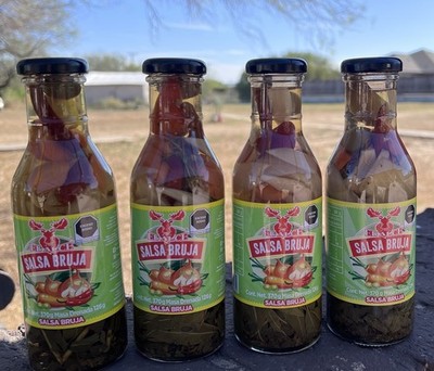 4 SALSA BRUJA EL ALCE 370 Grams Each Bottle. Chiles Frescos Y Secos MEXICO New