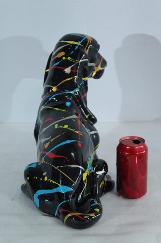 Scultura cane cane Basset Hound in resina colorata decorazione 16" x 8" x 13"H - Foto 4 di 11