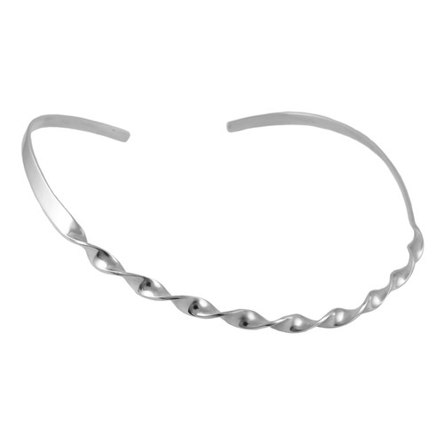925 Sterling Silver Choker Twisted Torc Hallmarked Solid Large Ladies Necklace - Picture 4 of 6