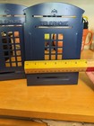 2 Pack Metal Bookends for Shelves, Telephone Booth  Non Skid Heavy Book Blue — photo 8