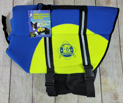 Paws Aboard 1600 (XL 90lbs+) - Safety Neon Yellow Neoprene Dog Life Jacket