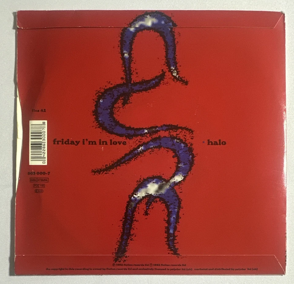 The Cure Friday I'm In Love 1992 Single Fiction Records 7” Single EX / VG+ - Image 3 of 4