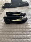 CHANEL Women’s Black Leather Quilted Logo Round Toe Slip-On Ballet Flats 6.5 — photo 2