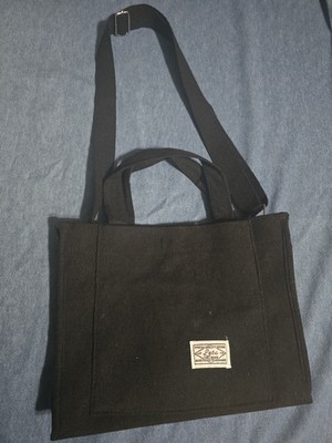 Letu Corduroy Tote Bag Black w/ Adjustable Shoulder Strap