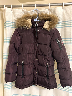 Steve Madden NYC Sz 14 Juniors Burgandy Coat