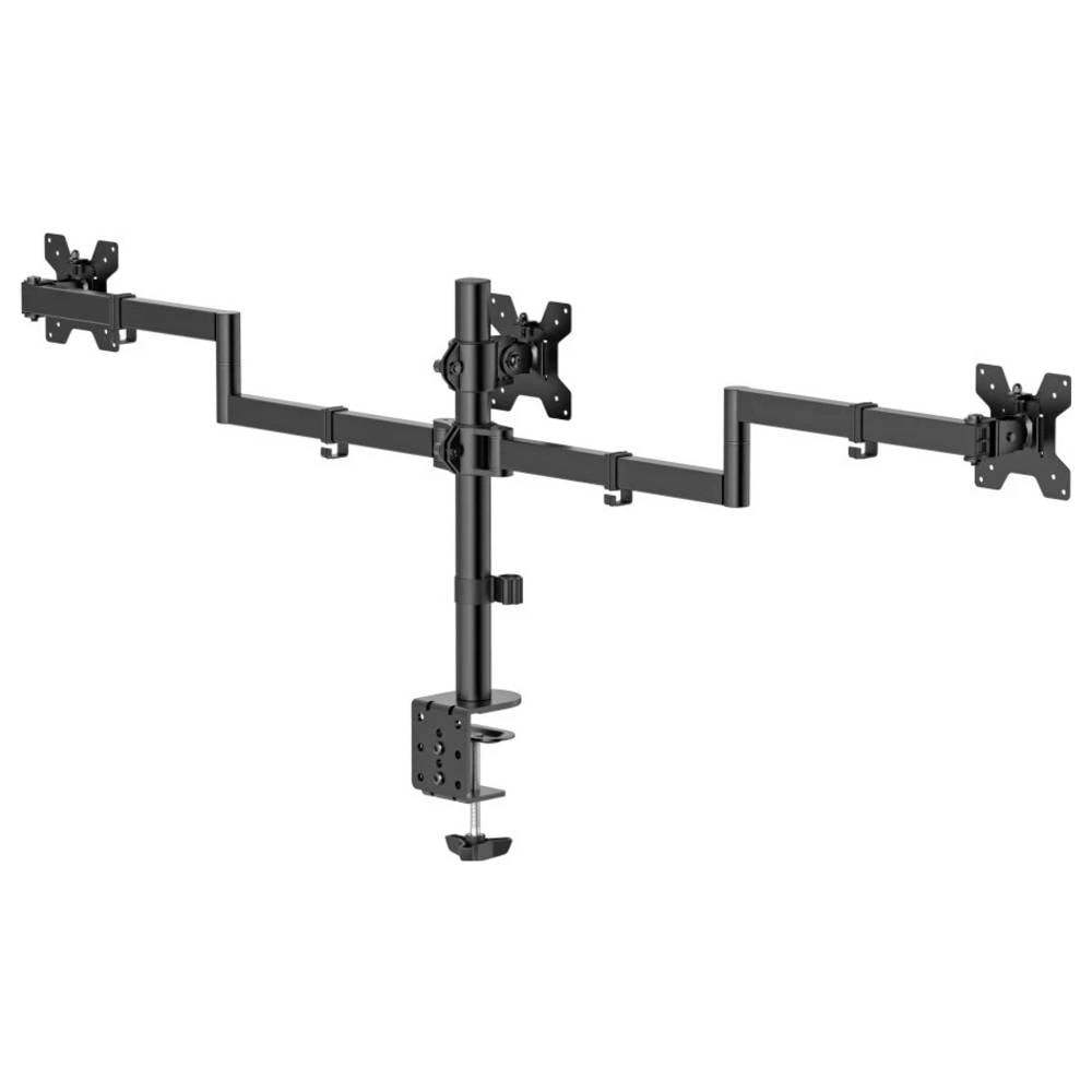 Support de table triple ecran 27 pouces Hama noir avec gestion des cables integree - 3