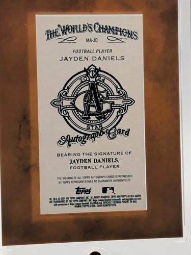 2024 Topps Allen and Ginter #MA-JD Jayden Daniels RC Auto Mini Framed Not Graded - Picture 18 of 21