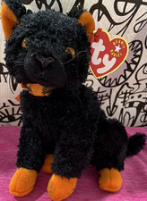 Ty Beanie Babies Fraidy Black Orange Cat Plush 2000