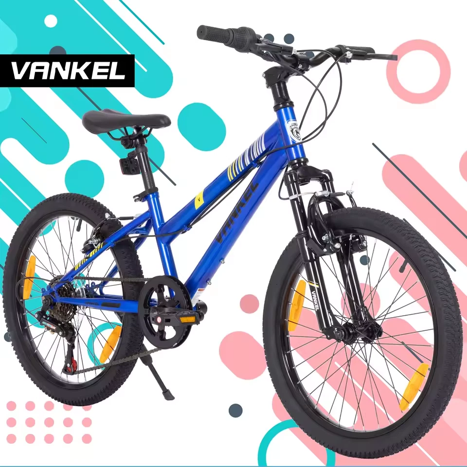 Kinderfahrrad 20 Zoll mit Gangschaltung & Federung – Blau/Pink – V-Bremse – Jung - Bild 2 von 4