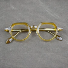 Retro Fashion Square Acetate Eyeglasses Reading Glasses Orange Yellow Frames