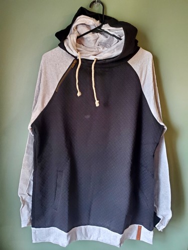 NWT Ampersand Avenue Quilted Black Double Hood L/S Hoodie Size XXXL - Picture 4 of 5