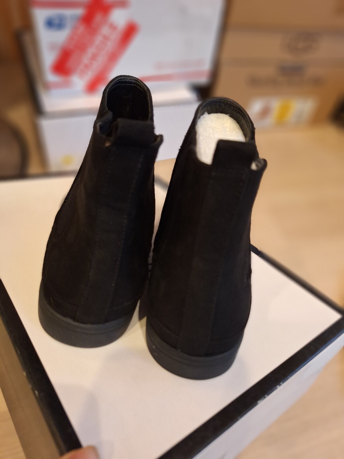 New Nine West Ankle Boots Booties Shoes Womens Size 5 Black Suede image 4