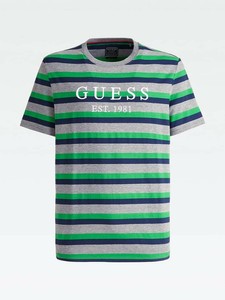 guess stripe motif t shirt