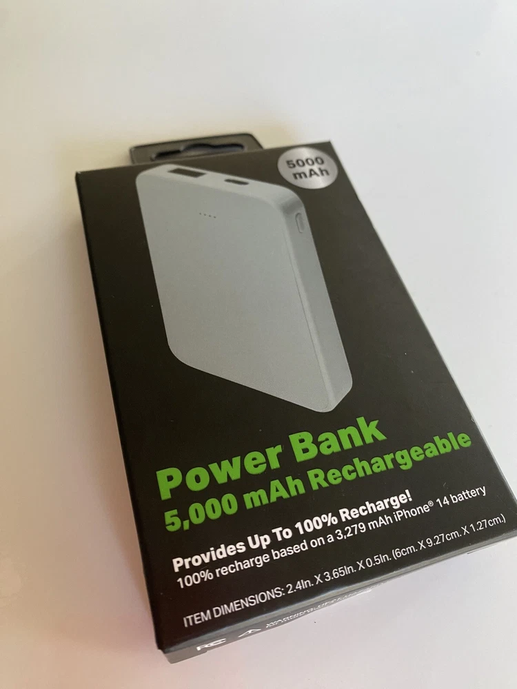 POWER BANK 5000 mAh Rechargeable Portable For Phones USB C & A Compatible | NEW POWER BANK 5000 mAh Rechargeable Portable For Phones USB C & A Compatible | NEW