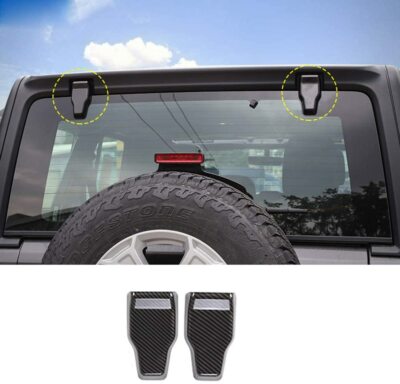 Red Rear Window Liftgate Glass Hinge Decor Trim Covers For Jeep Wrangler JL 2018+ – 2-Piece Set