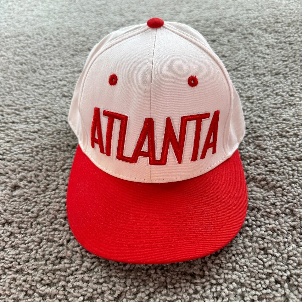 Gorra Atlanta Leader Loga para hombre talla única blanca roja gorra trasera a presión DEFECTUOSA Foto 3 de 4