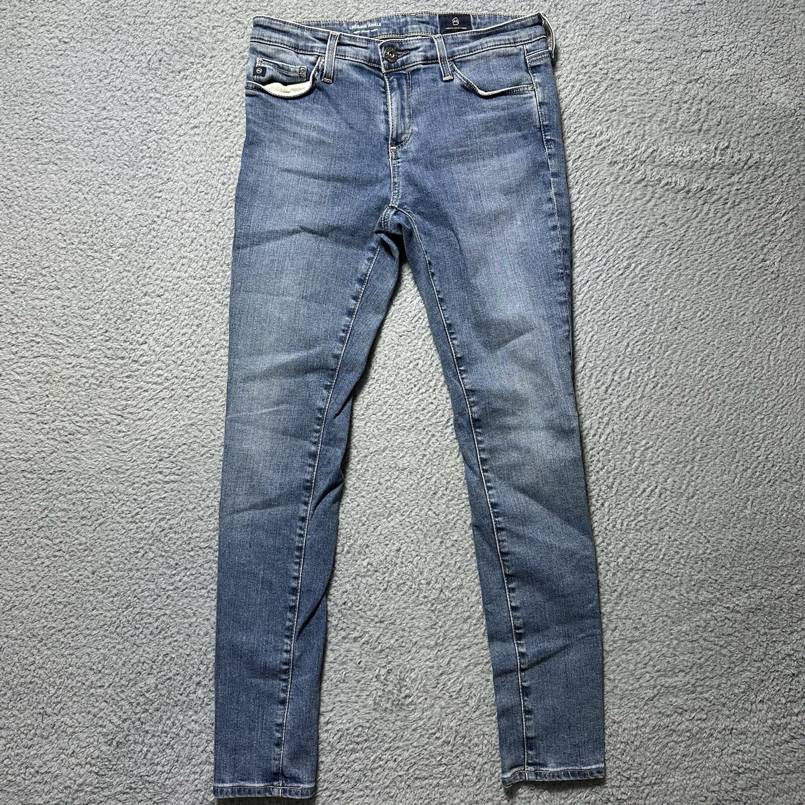 AG Adriano Goldschmied The Legging Super Skinny Ankle Jeans Blue Size 25R