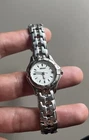 Vintage Seiko Ladies Watch Silver Tone White Dial 7n82-0DP0 Stainless Steel