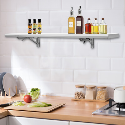 Wall-mounted Folding Serving Food Shelf -Stainless Steel Concession Shelf Silver