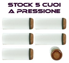 CUOIO A PRESSIONE BIANCO NIR STOCK 5 PZ 10,5mm X STECCA DA BILIARDO